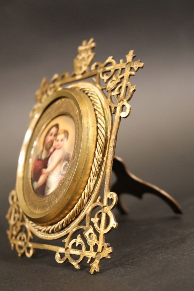 Imagen de San José y el niño miniatura porcelana