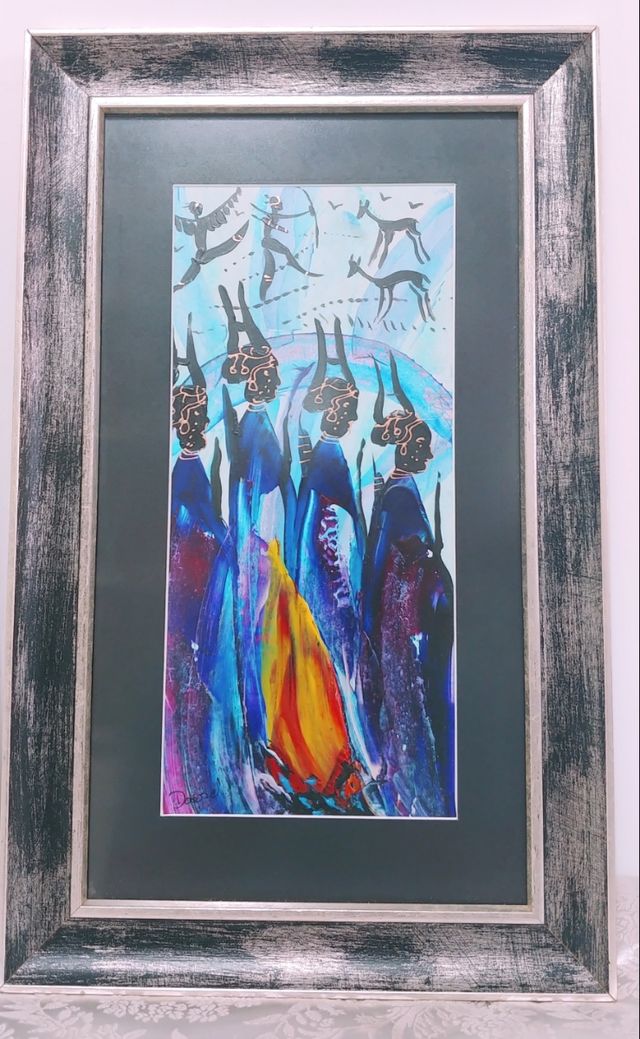 Conjunto de 3 Cuadros étnicos africanos