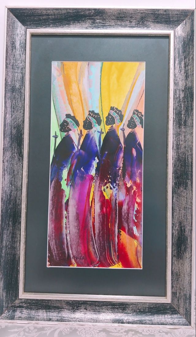 Conjunto de 3 Cuadros étnicos africanos