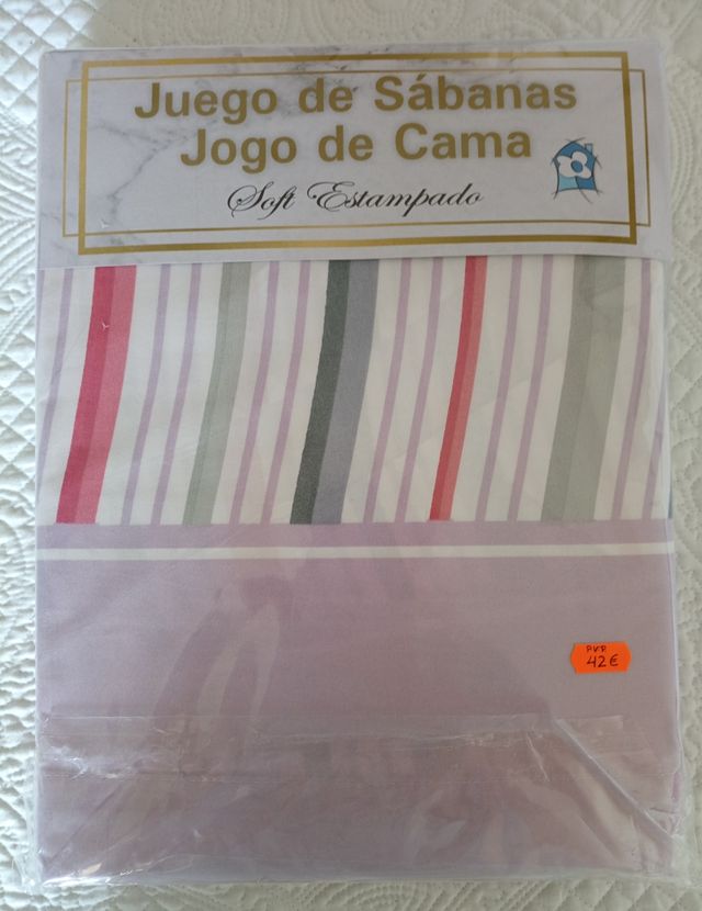 Juego de sábanas cama 150. Nuevo