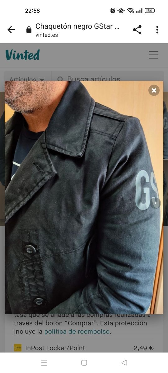 Abrigo negro GStar XL