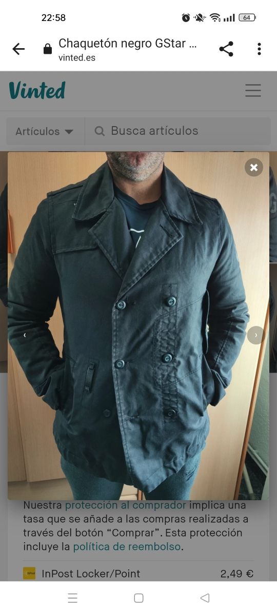 Abrigo negro GStar XL