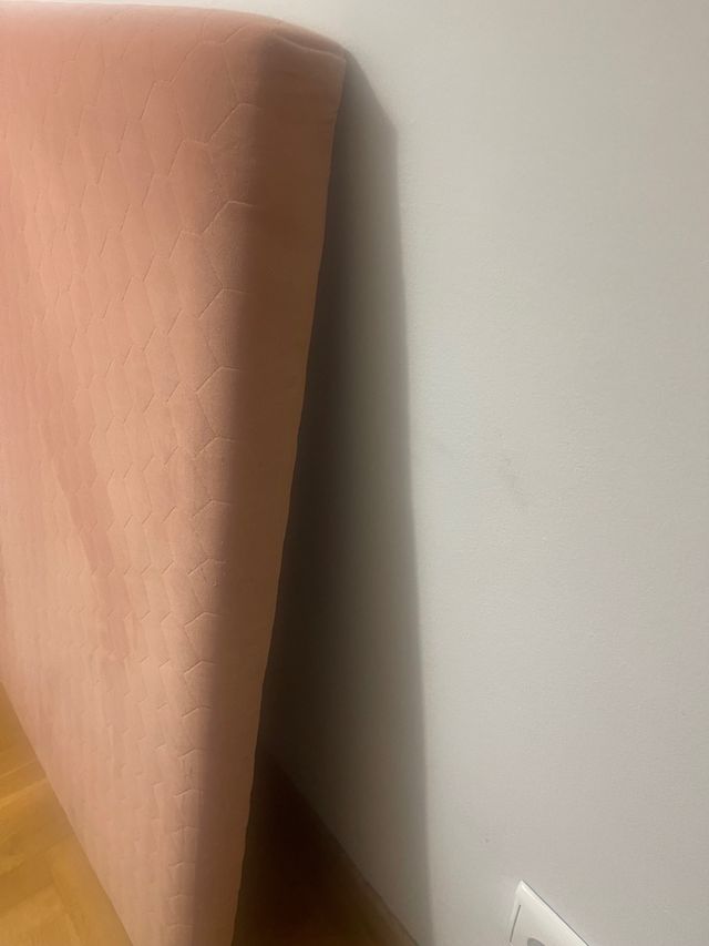 Cabeceros terciopelo color salmon para cama de 90