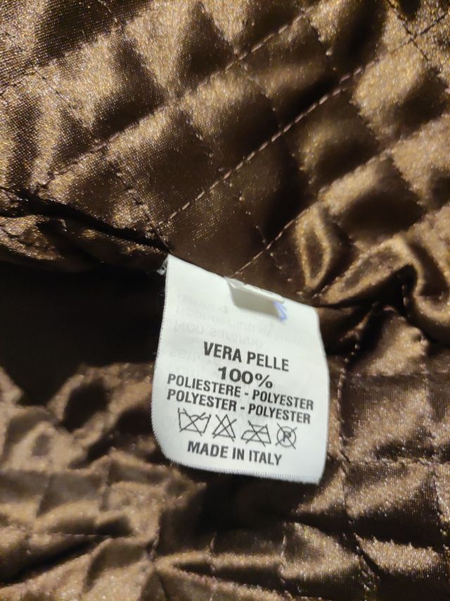 giacca in pelle marrone