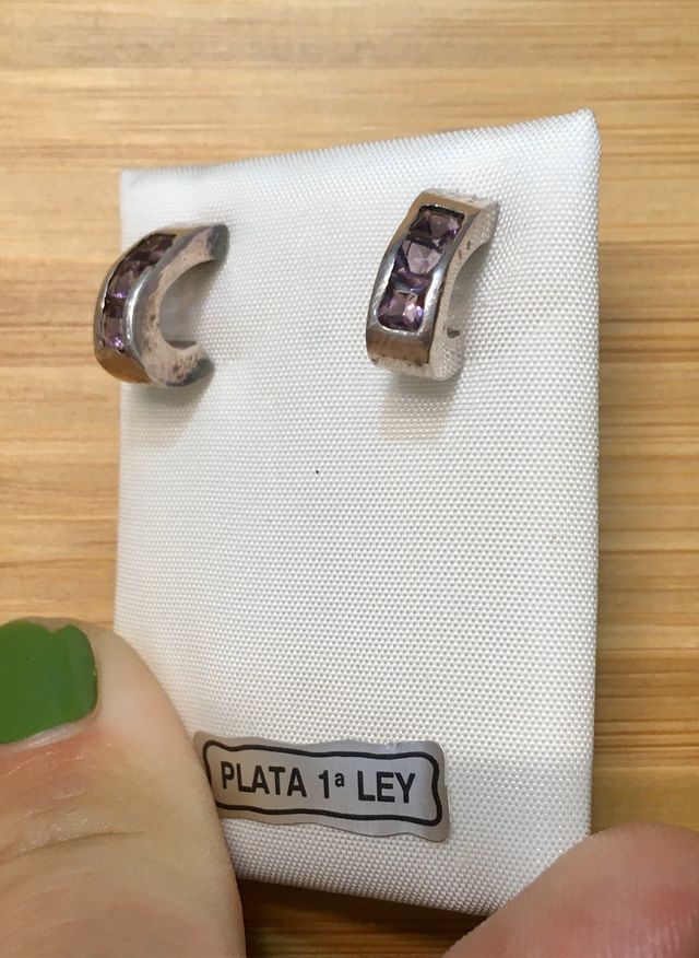 Pendientes de plata y amatista (mod. Hortense)