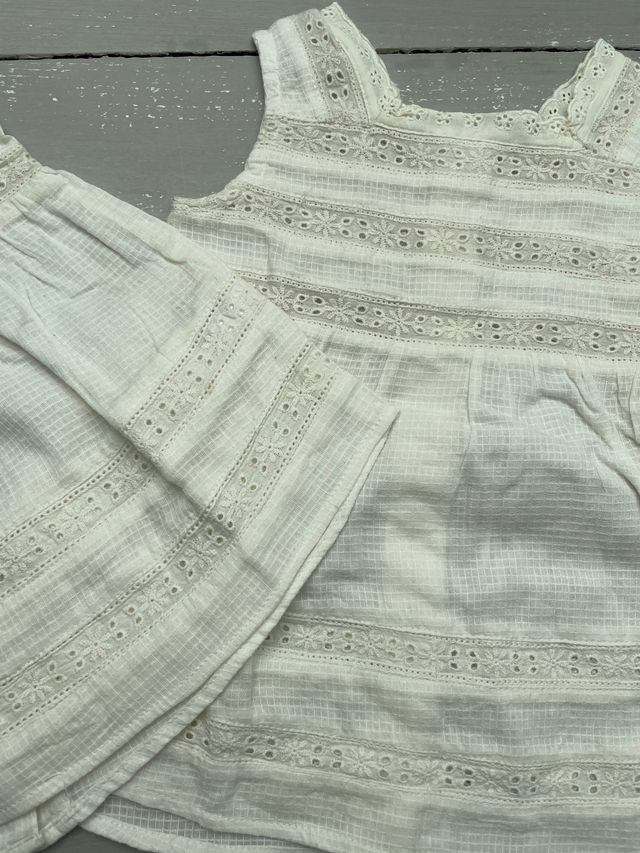 Top encajes vintage crudo T1