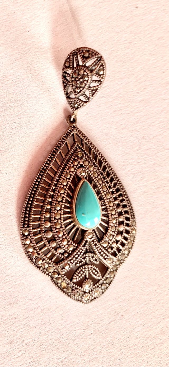 Pendientes filigranas y turquesas