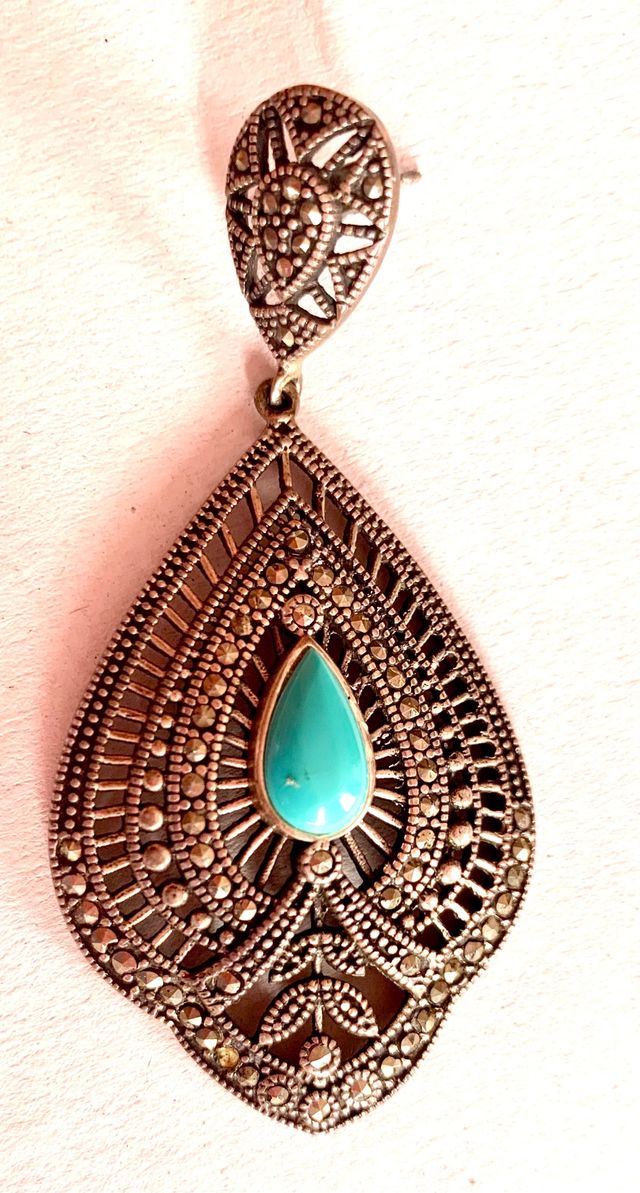 Pendientes filigranas y turquesas