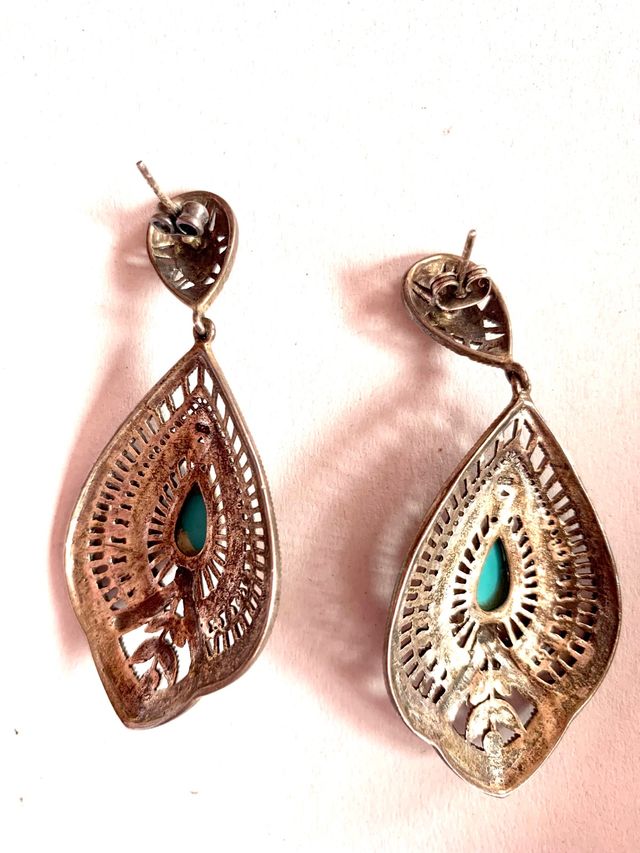 Pendientes filigranas y turquesas