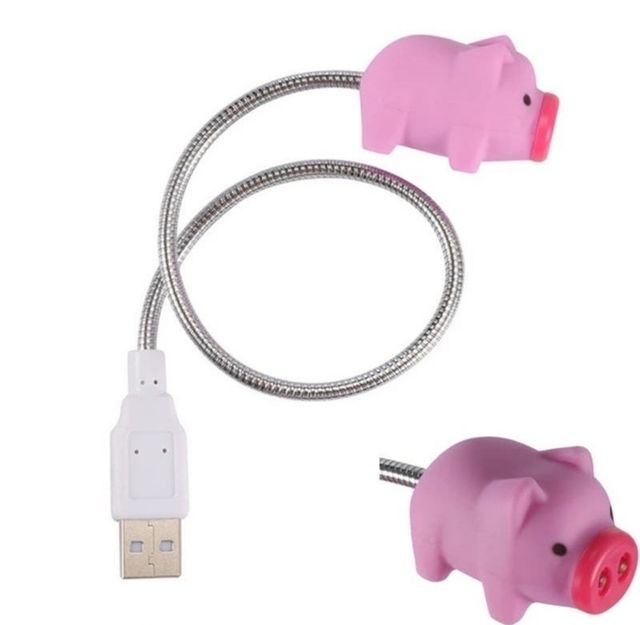 Original lámpara LED de cerdito con conexión USB.
