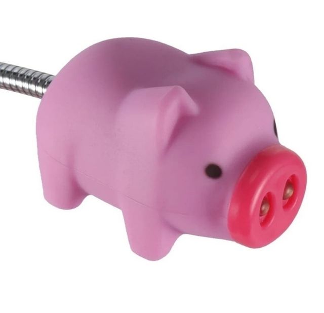 Original lámpara LED de cerdito con conexión USB.