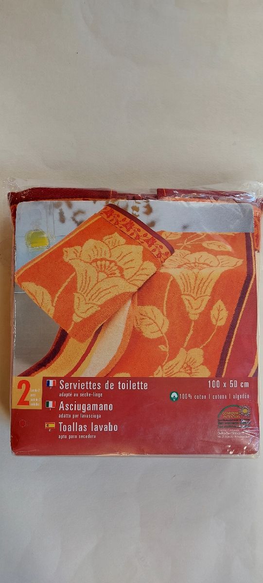 2 asciugamani 100% cotone 100x50 cm