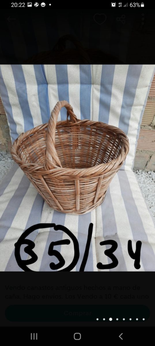 Vendo cestini in vimini