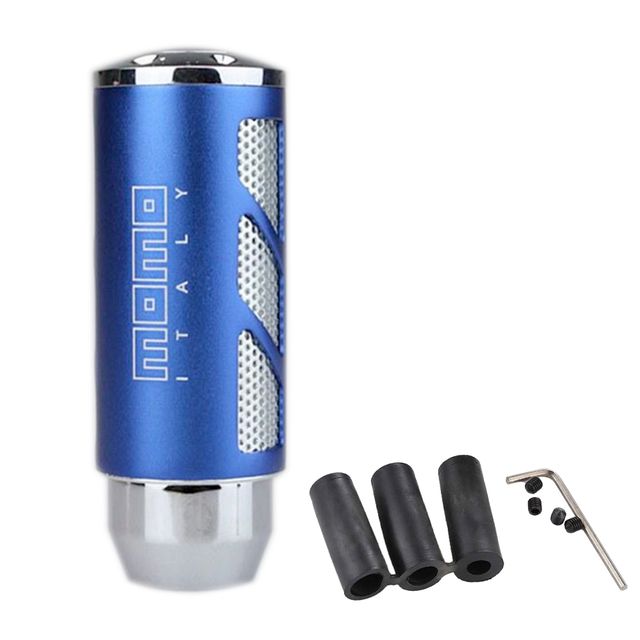 Pomo Momo de aluminio,cambio de marchas.Azul.