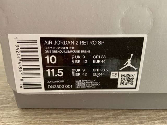 Jordan 2 Retro SP Union Grey Fog