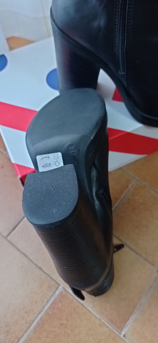 stivali neri tronchetto in pelle nera comodissimi