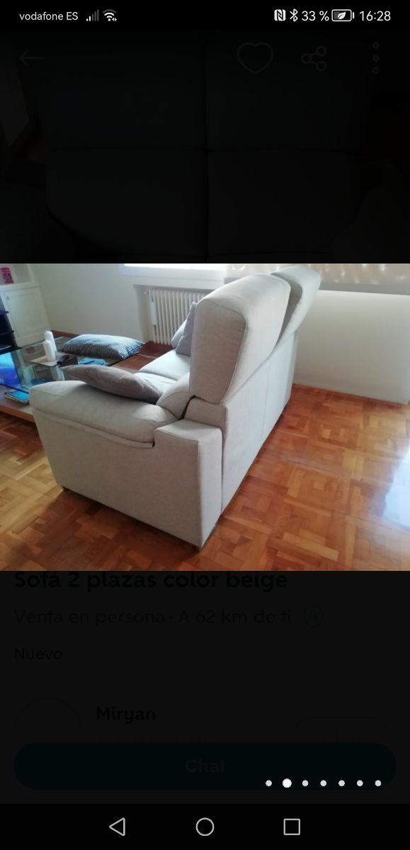 Sofá dos plazas color gris piedra