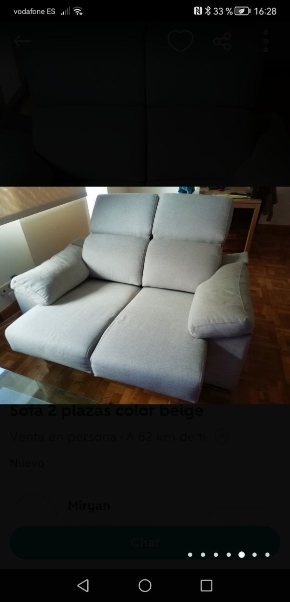 Sofá dos plazas color gris piedra