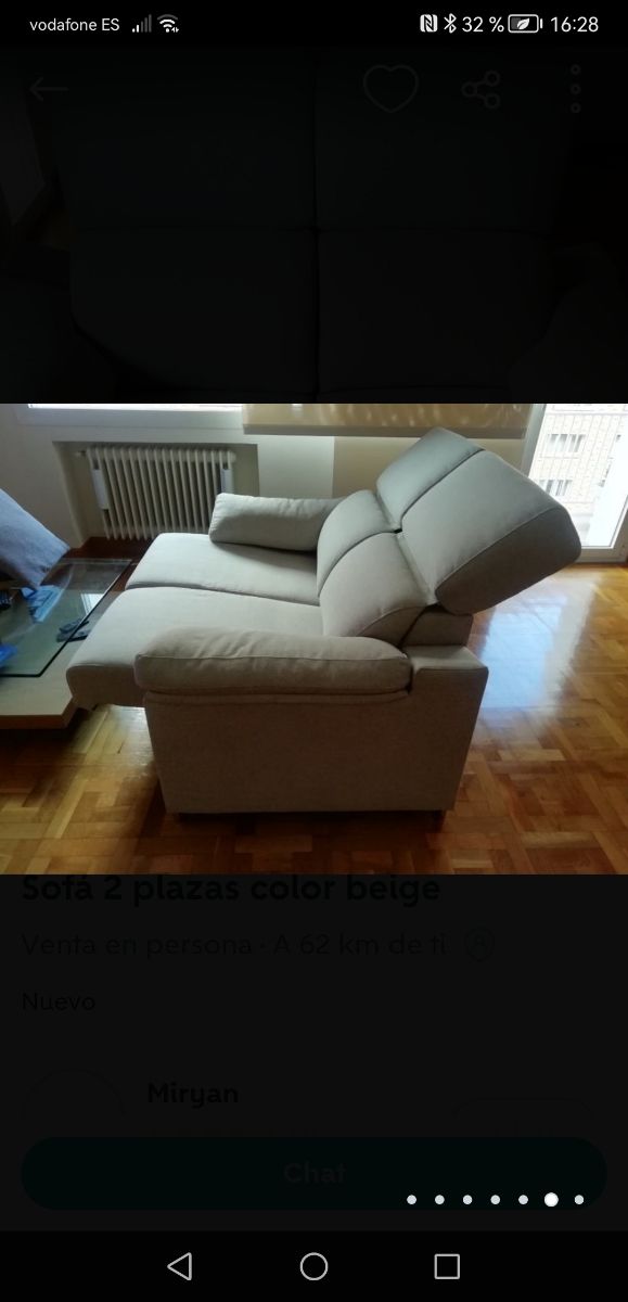 Sofá dos plazas color gris piedra