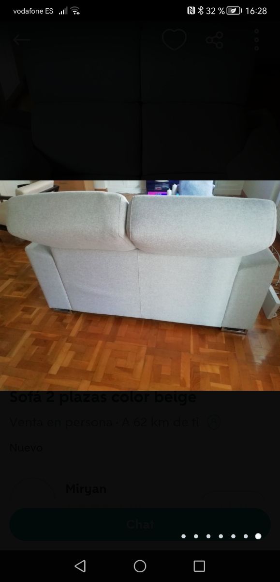 Sofá dos plazas color gris piedra