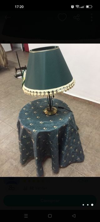 Conjunto de lámpara y tela de mesa camilla