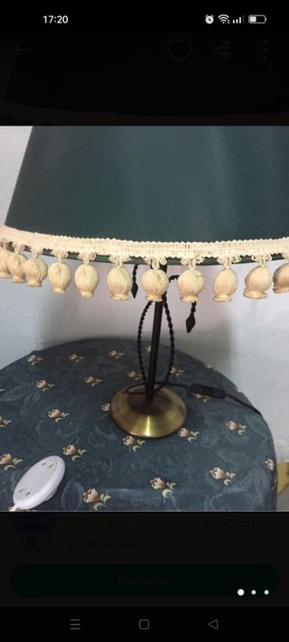 Conjunto de lámpara y tela de mesa camilla