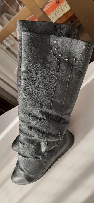 Botas altas piel planas negras n° 34