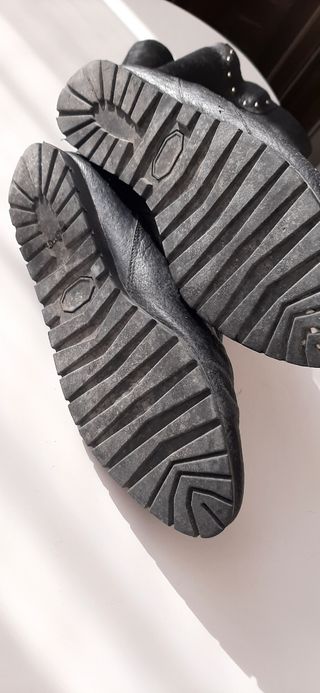 Botas altas piel planas negras n° 34