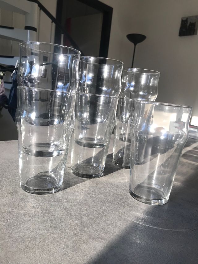 7 bicchieri da birra/cocktail vetro nuovi!