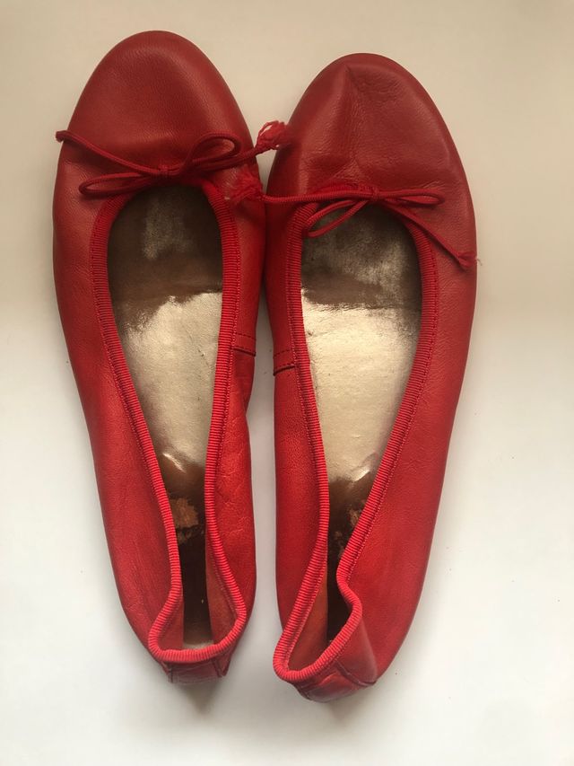 Lote 3 bolsos y bailarinas rojas