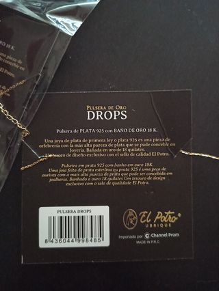 Pulseras de Plata bañada en oro 18k