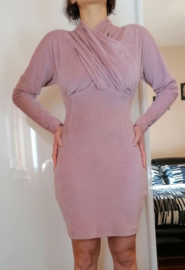 abito in ciniglia di velluto, vintage fine anni 80