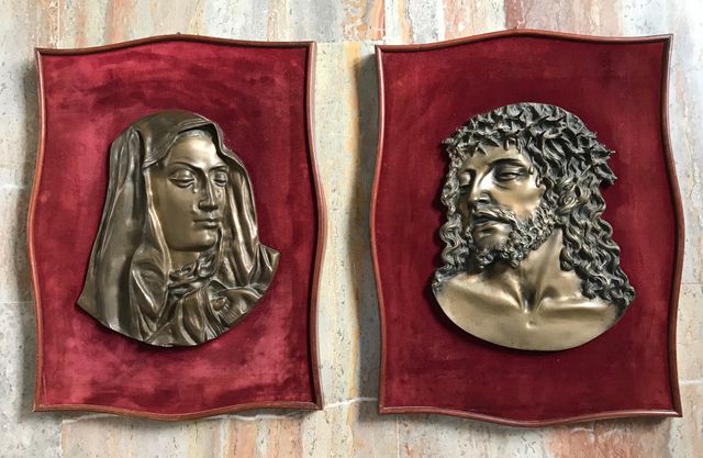 Quadri bassorilievo in bronzo - Maria e Gesù