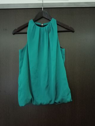 Blusa verde esmeralda Zara 