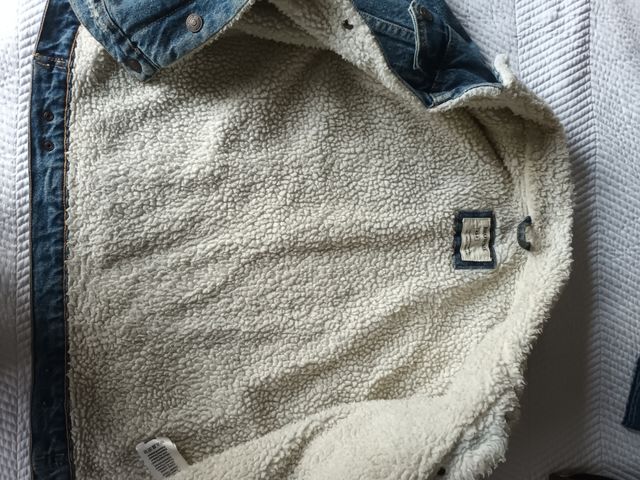 chamarra vaquera con borrego brownie