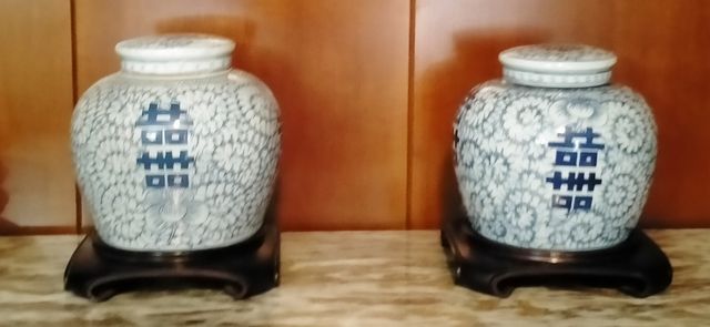 Jarrones de porcelana china + peanas