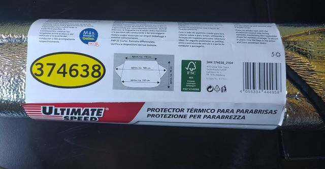 Protector térmico para parabrisas