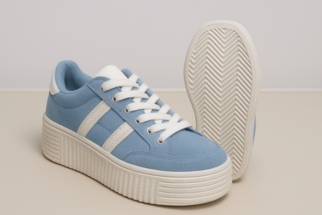Scarpe con zeppa blu cielo taglia 36