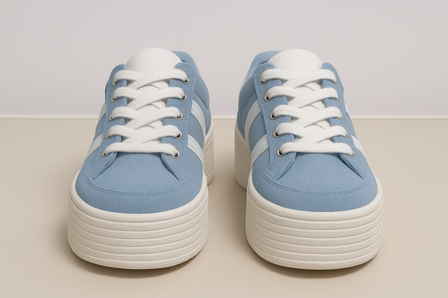 Scarpe con zeppa blu cielo taglia 36