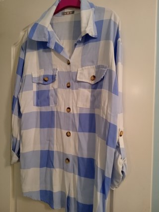 Blusa cuadros azules