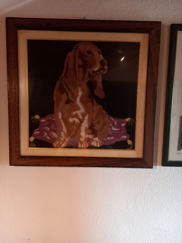 Quadro ricamato a mezzo punto