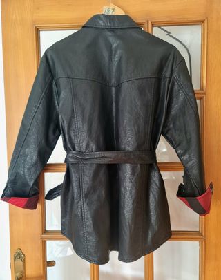 Cazadora sobrecamisa oversize efecto piel negra za