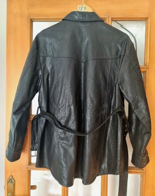Cazadora sobrecamisa oversize efecto piel negra za