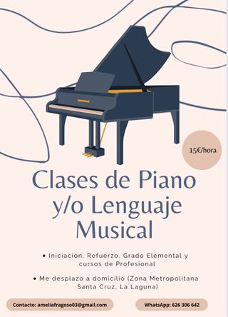 Clases de Piano y/o Lenguaje Musical