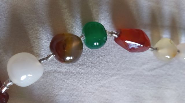 Collana in carniola, occhio di tigre, quarzo rosa