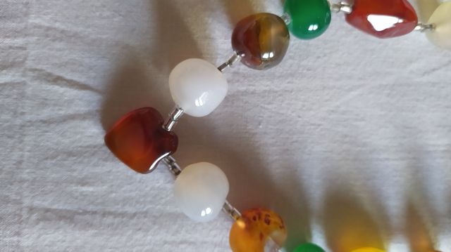 Collana in carniola, occhio di tigre, quarzo rosa