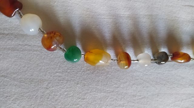 Collana in carniola, occhio di tigre, quarzo rosa