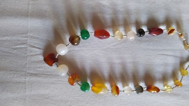 Collana in carniola, occhio di tigre, quarzo rosa