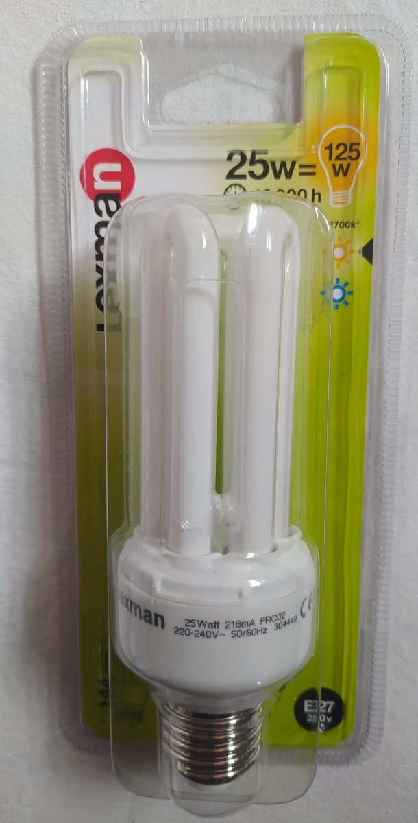Bombilla bajo consumo de 25W