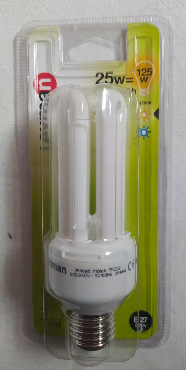 Bombilla bajo consumo de 25W